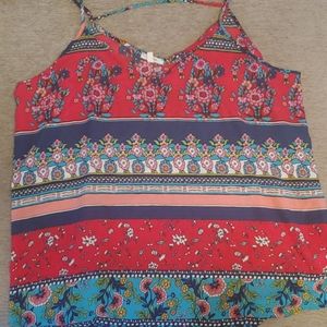 Maurices Spaghetti Strap Floral Strap Tank